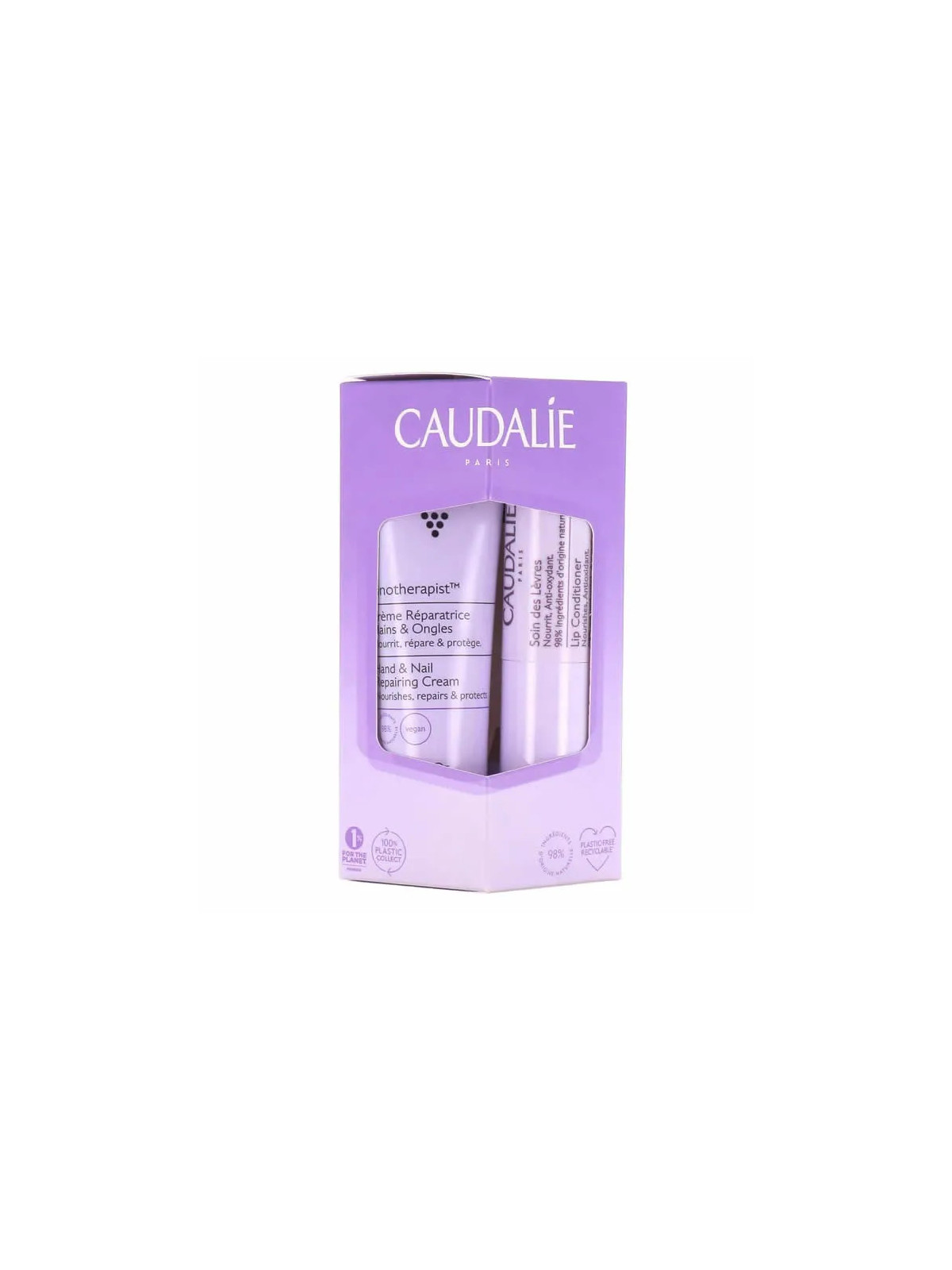 Caudalie Vinotherapist Coffret Crème Réparatrice Mains et Ongles 30ml + Soin des Lèvres 4,5g