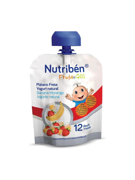 Nutribén Fruit & Go Banane, Fraise et Yaourt Nature 90g