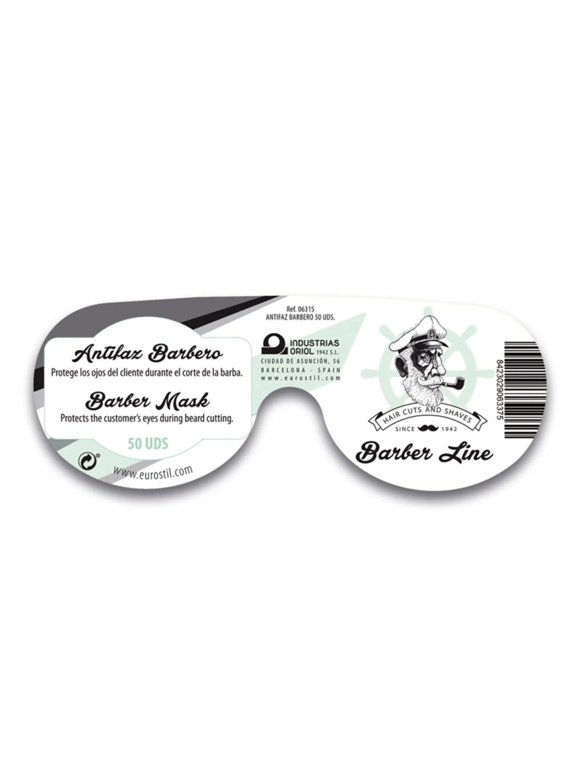 Eurostil Barber Line Masques Protecteurs Barbier Noir Pack 50 unités