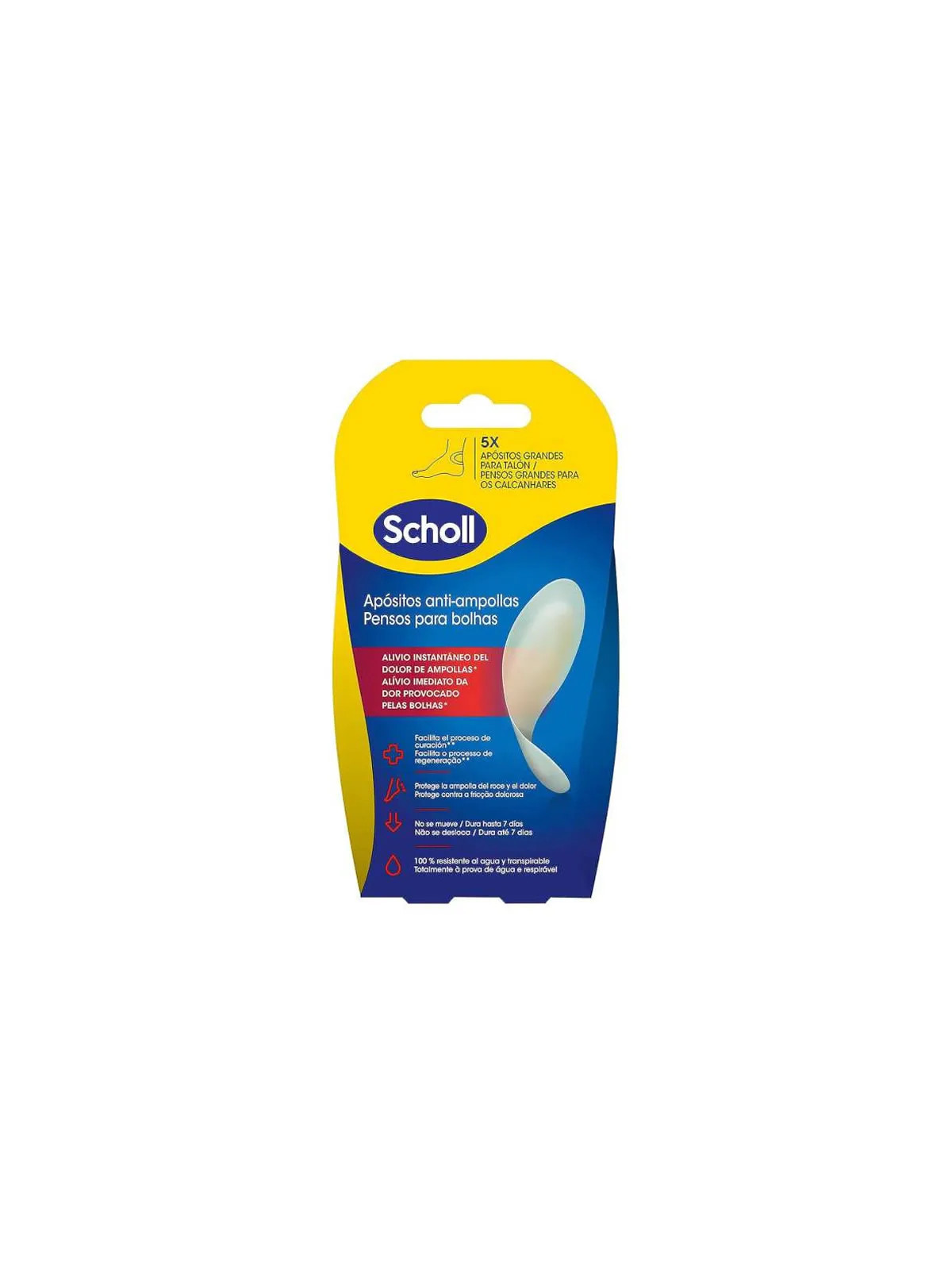 Dr. Scholl Pansements Anti-Ampoules Grands pour Talon 5 Unités