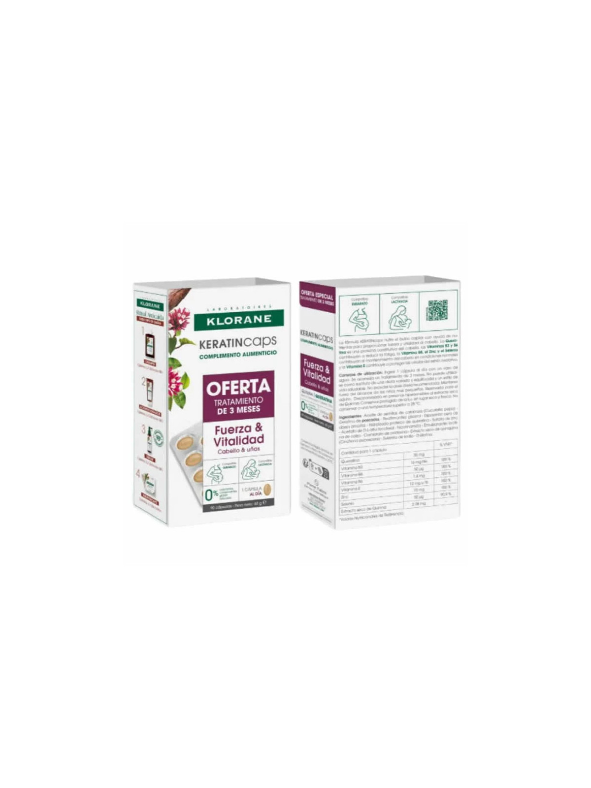 Klorane KeratinCaps Force et Vitalité 3x30 Gélules