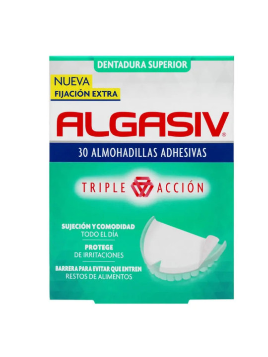 Algasiv Adhésifs pour Prothèses Dentaires 30 Coussinets Supérieurs