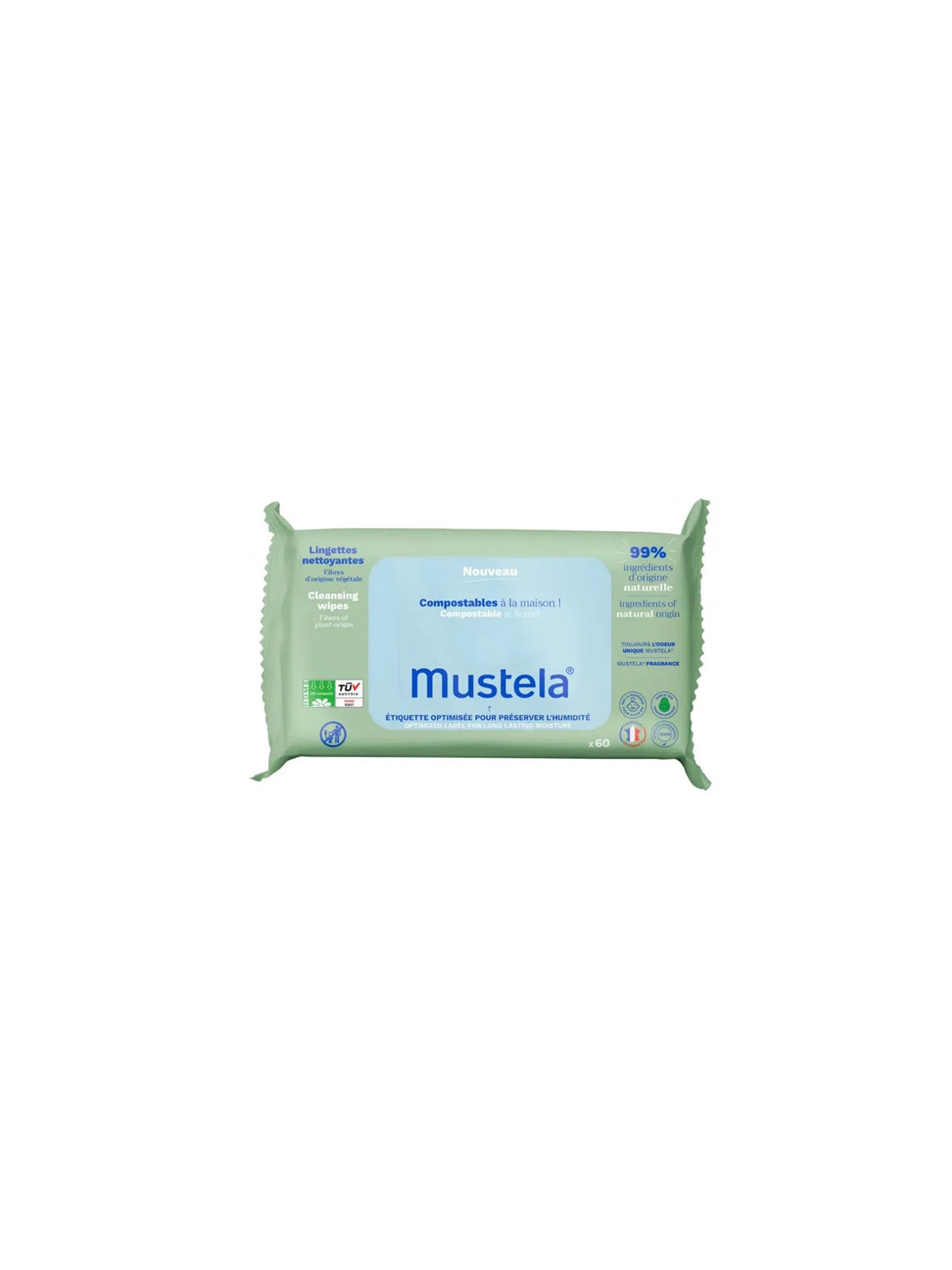 Mustela Lingettes Nettoyantes à l'Avocat 60 Unités