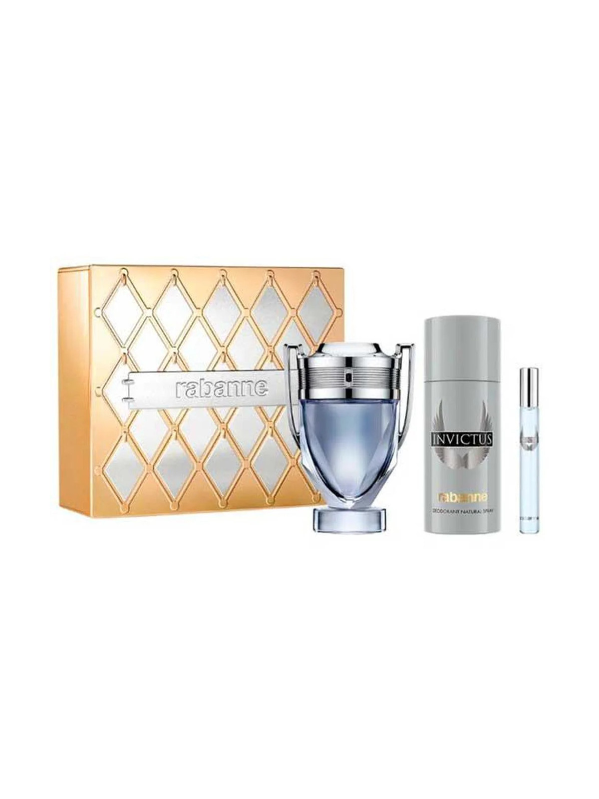 Paco Rabanne Coffret Invictus Eau de Toilette 100ml + Déodorant 150ml + Eau de Toilette 10ml