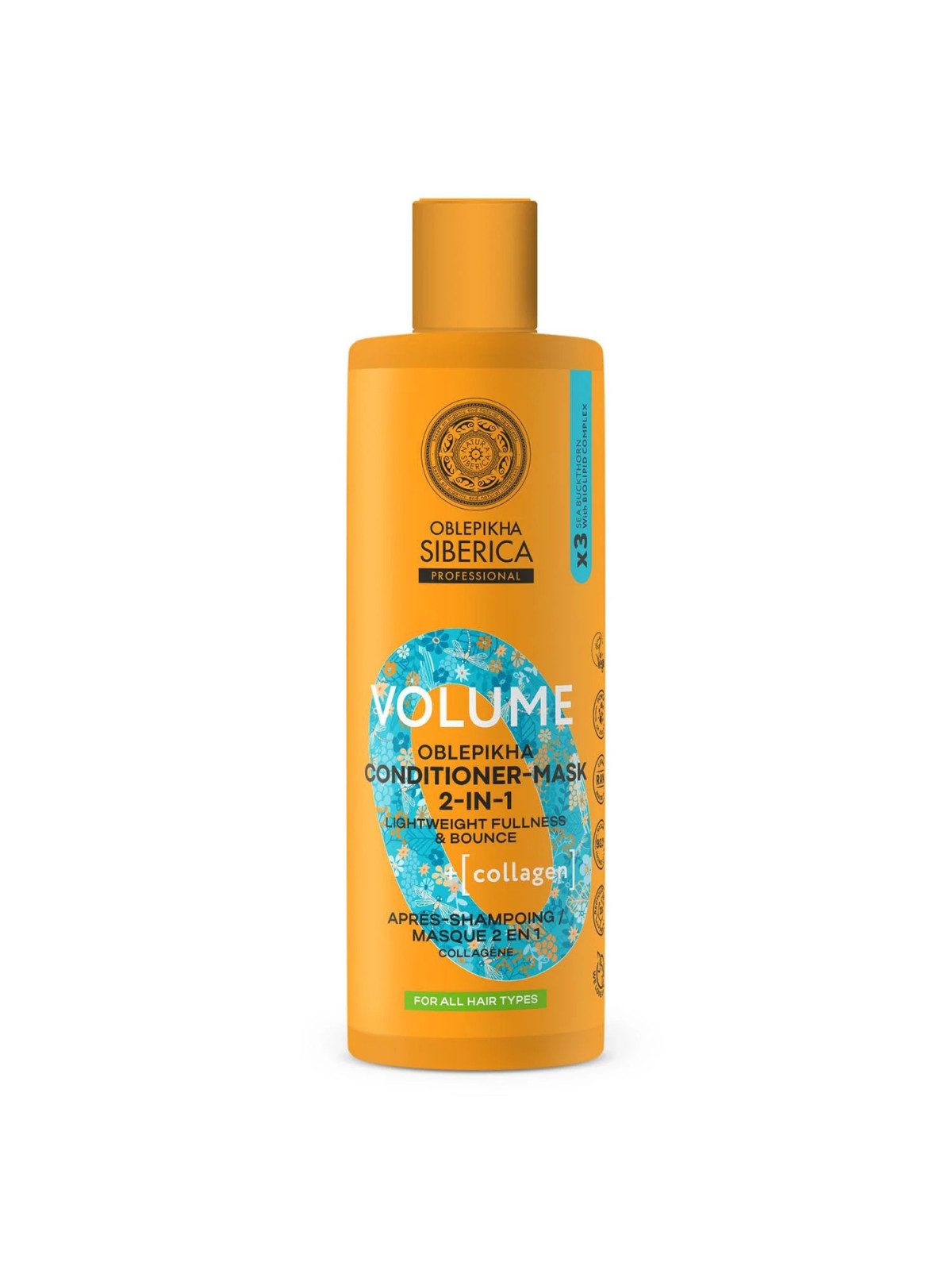 Natura Siberica Oblepikha Volume Collagène Masque Après-Shampooing 2en1 400ml
