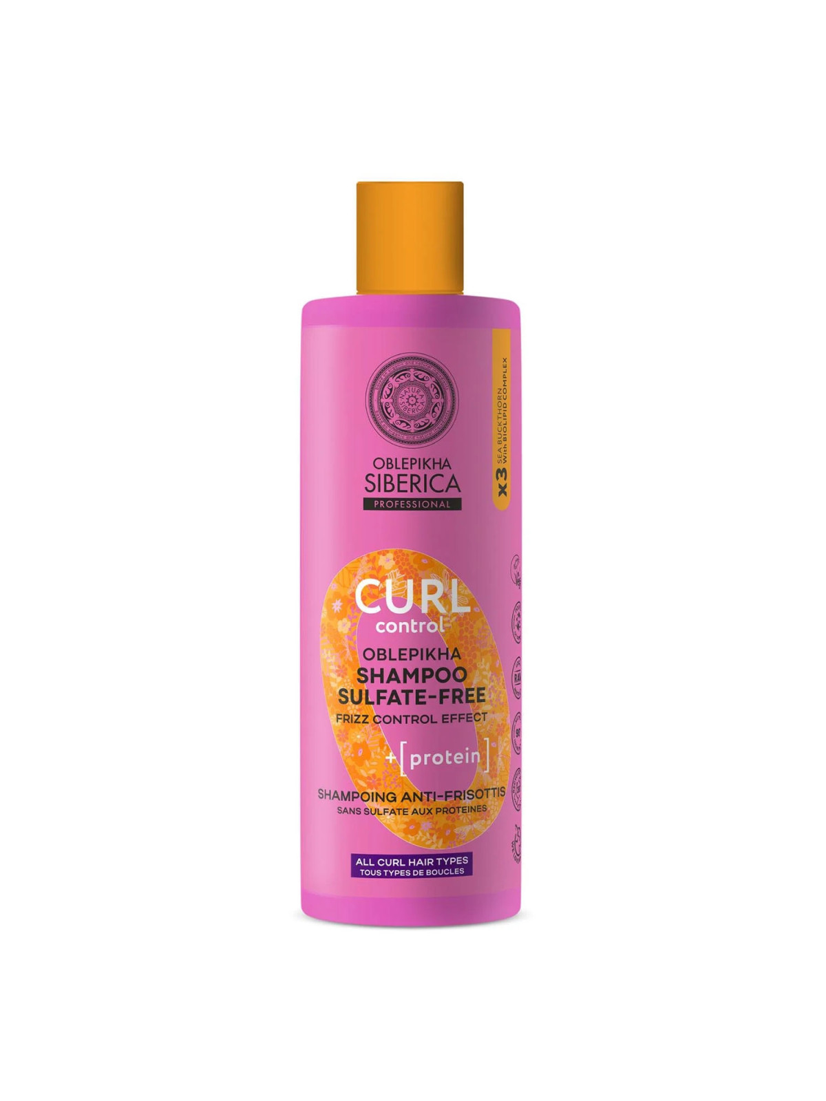 Natura Siberica Oblepikha Curl Protéine Shampooing Sans Sulfates 400ml
