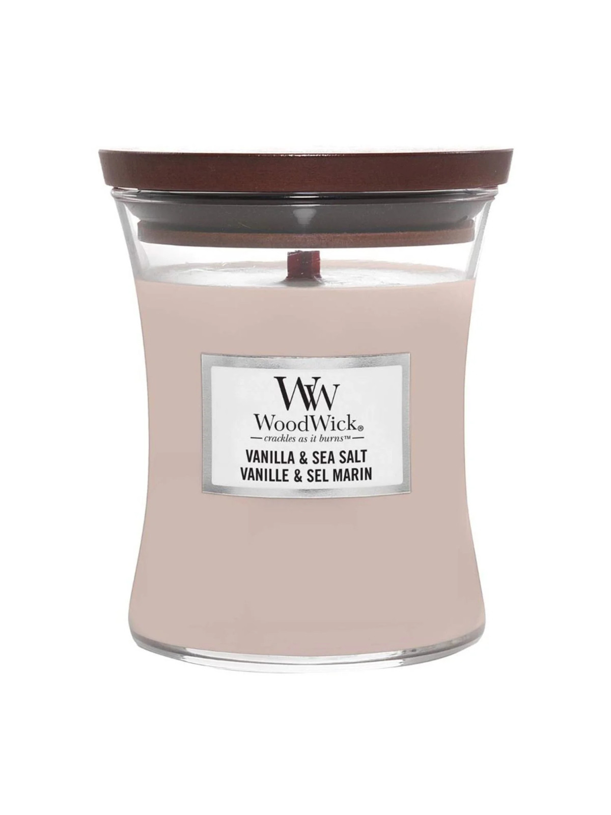 WoodWick Bougie Vanille et Sel de Mer 275g