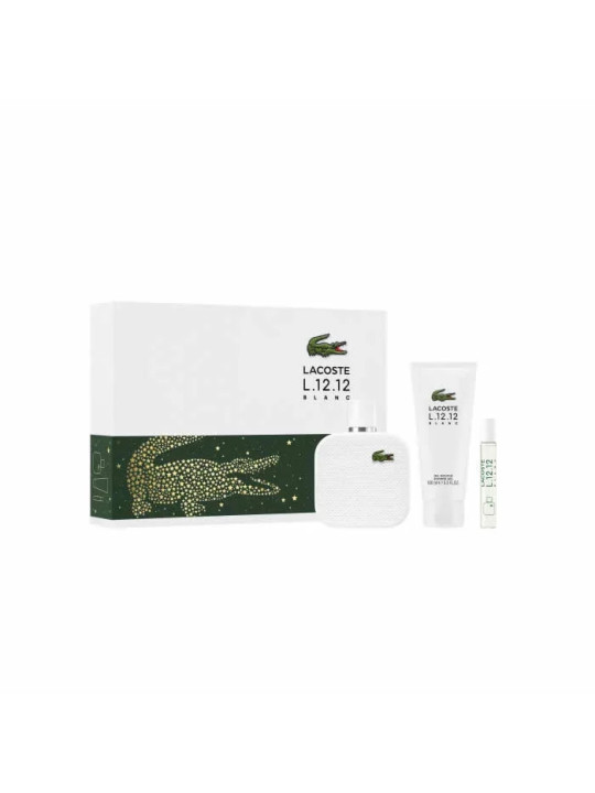 Lacoste L.12.12 Blanc Eau de Toilette Homme Vaporisateur 100ml Coffret 3 Produits