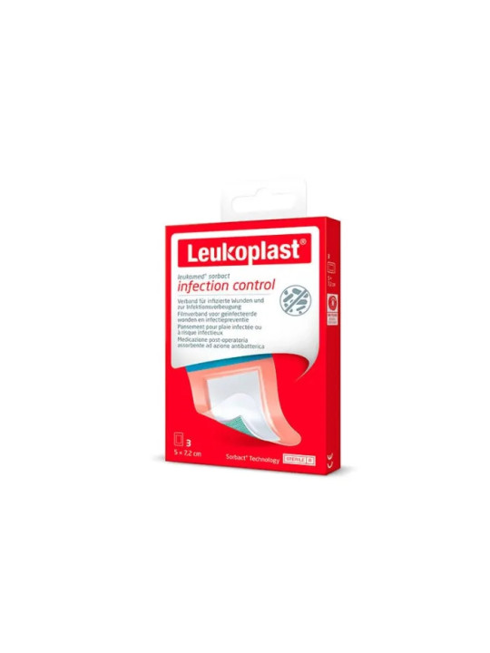Leukomed Sorbact Pansement 5x7,2cm 3 Unités