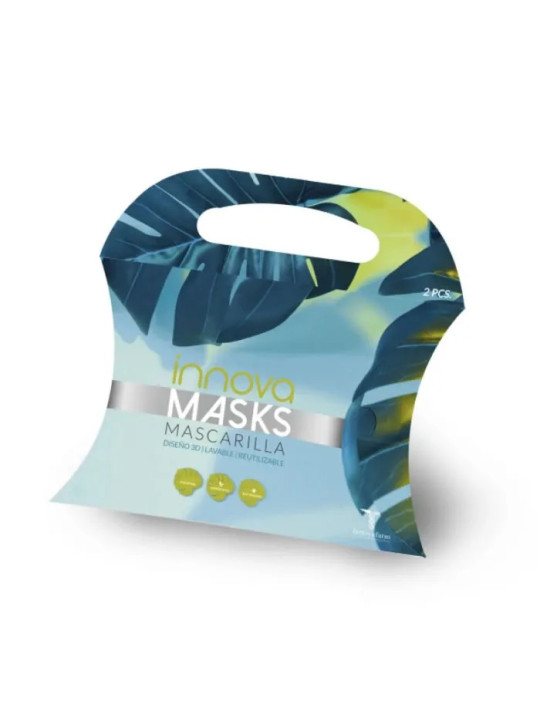 Innovafarm Masque Réutilisable Lavable Noir Lot de 2 Pièces