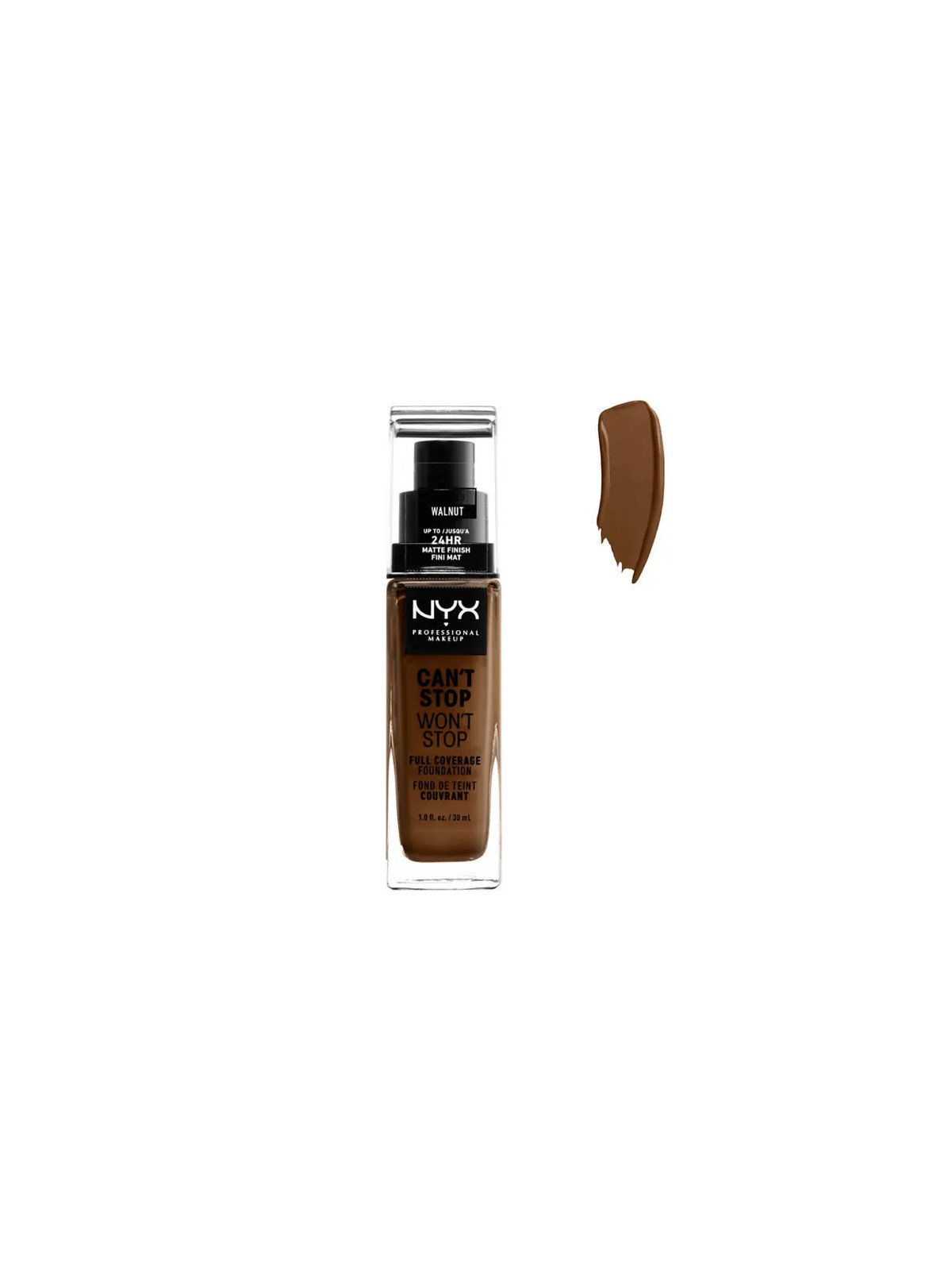 NYX Can't Stop Won't Stop Fond de Teint Couvrance Totale Walnut 30ml