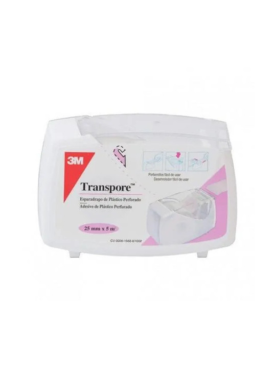 3M Transpore Sparadrap Blanc 5m x 2,5cm
