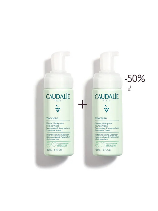 Caudalie Vinoclean Mousse Nettoyante Fleur de Vigne 2x150ml