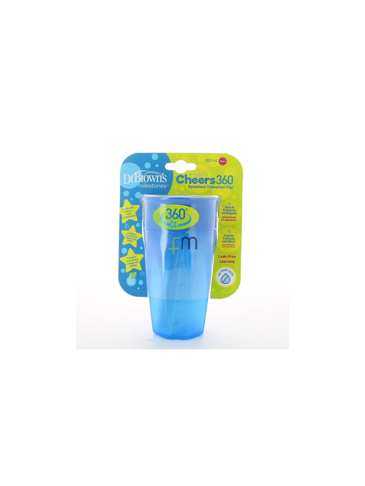 Dr. Brown's Gobelet 360 Sans Bec Verseur Bleu Sans Poignée 300ml