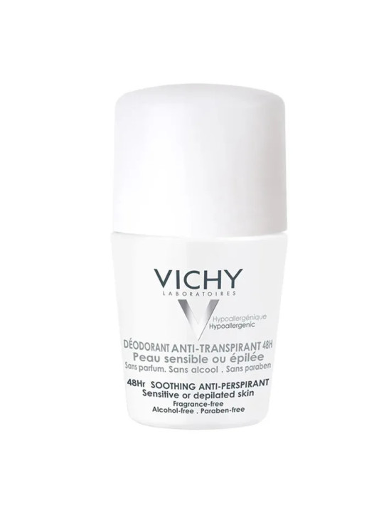 Vichy Déodorant 48h Roll-On Anti-Transpirant Peaux Sensibles ou Épilées 50ml