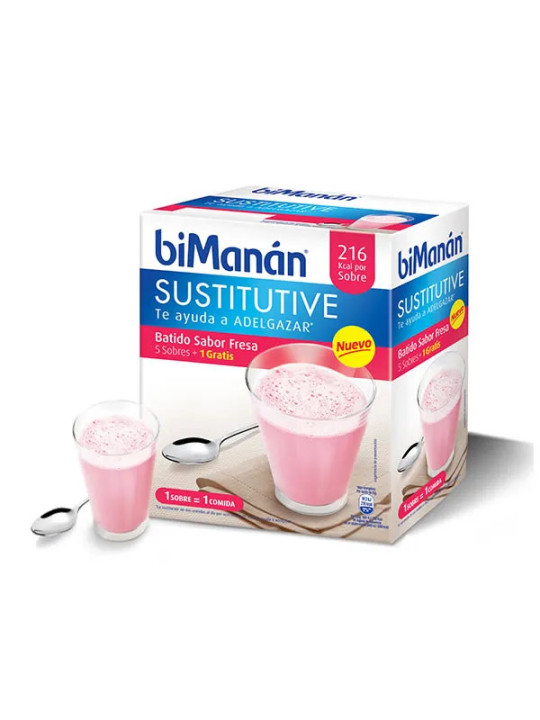 Bimanán Sustitutive Milk-Shake à la Fraise 5+1 Unités