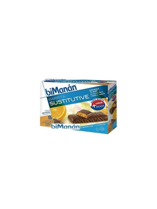 Bimanán Sustitutive Barres Chocolat et Orange 8 Unités