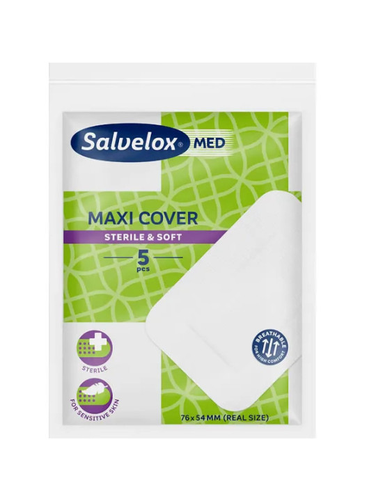 Salvelox Maxi Cover Pansements 5 Unités 76x54mm