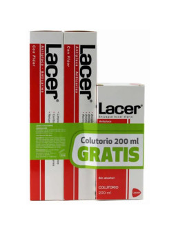 Lacer Duplo Dentifrice Anti-Plaque Anti-Caries 125ml + Bain de Bouche 200ml