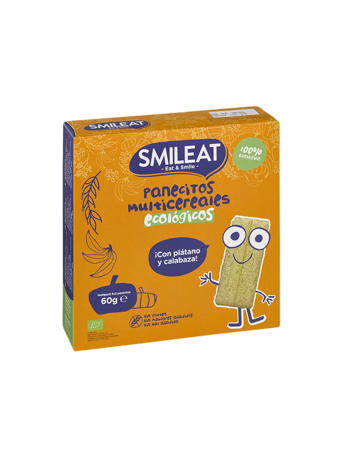 Smileat Petits Pains de Céréales à la Banane et Courge Bio 60g