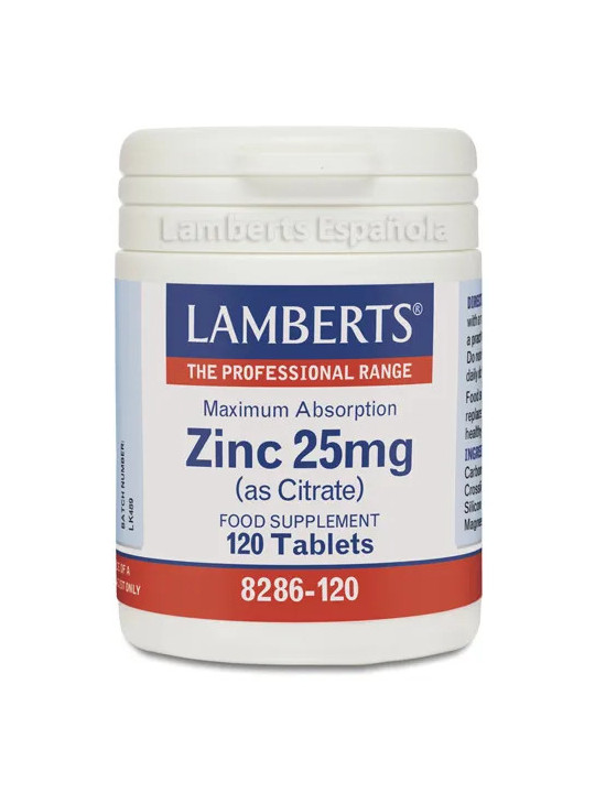 Lamberts Citrate de Zinc 25 mg 120 Capsules