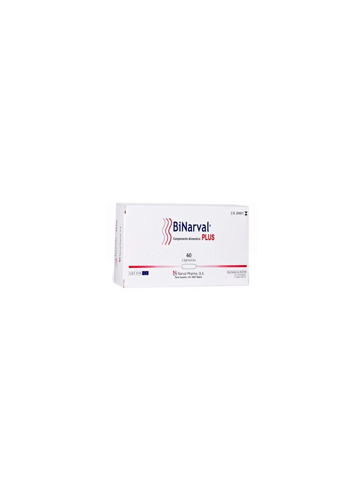 Narval Pharma Binarval Plus 760mg 60 Gélules