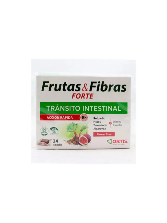Ortis Fruits et Fibres Forte 24 Cubes à Mâcher