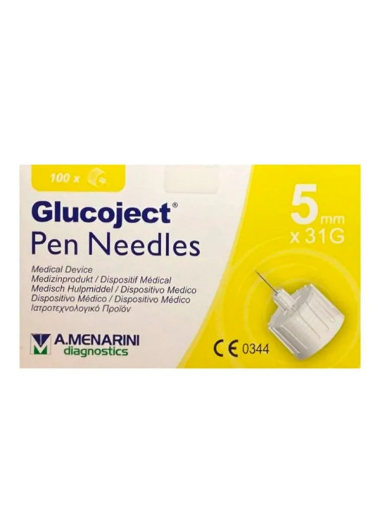 Menarini Glucoject Aiguilles à Insuline 31G x 5mm 100 Unités