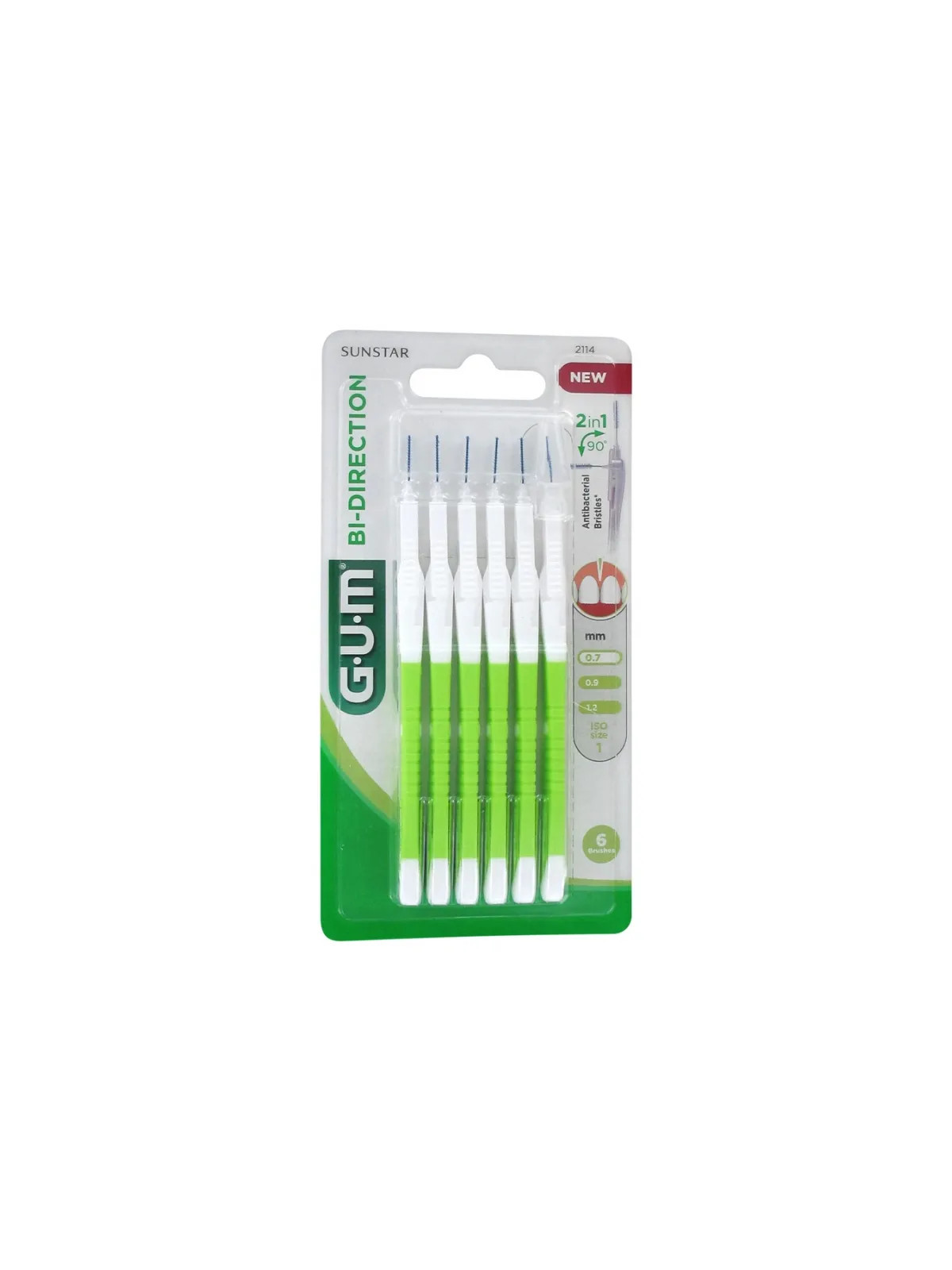 GUM Bi-Direction Brossette Interdentaire 0,7mm Vert