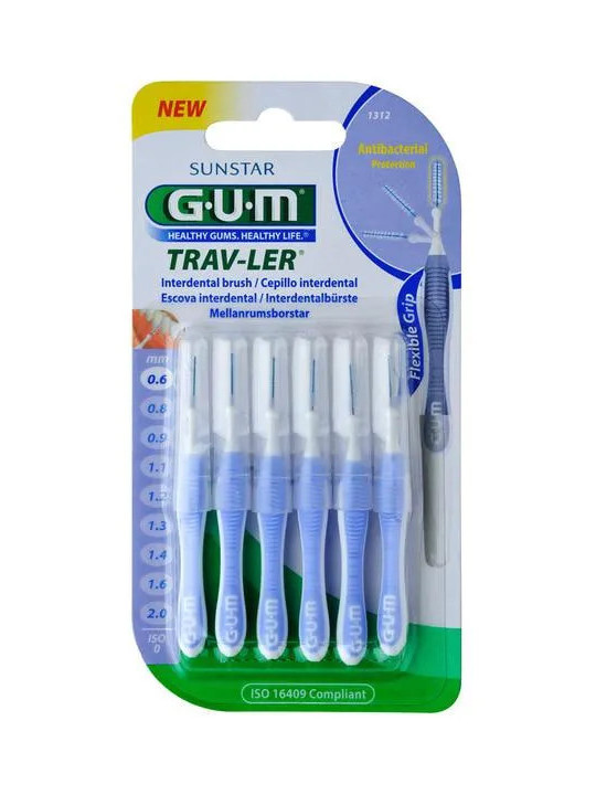 GUM Trav-Ler Brossette Interdentaire 0,6mm 6 Unités