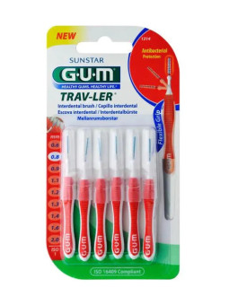 GUM Trav-Ler Brossette Interdentaire 0,8mm 6 Unités