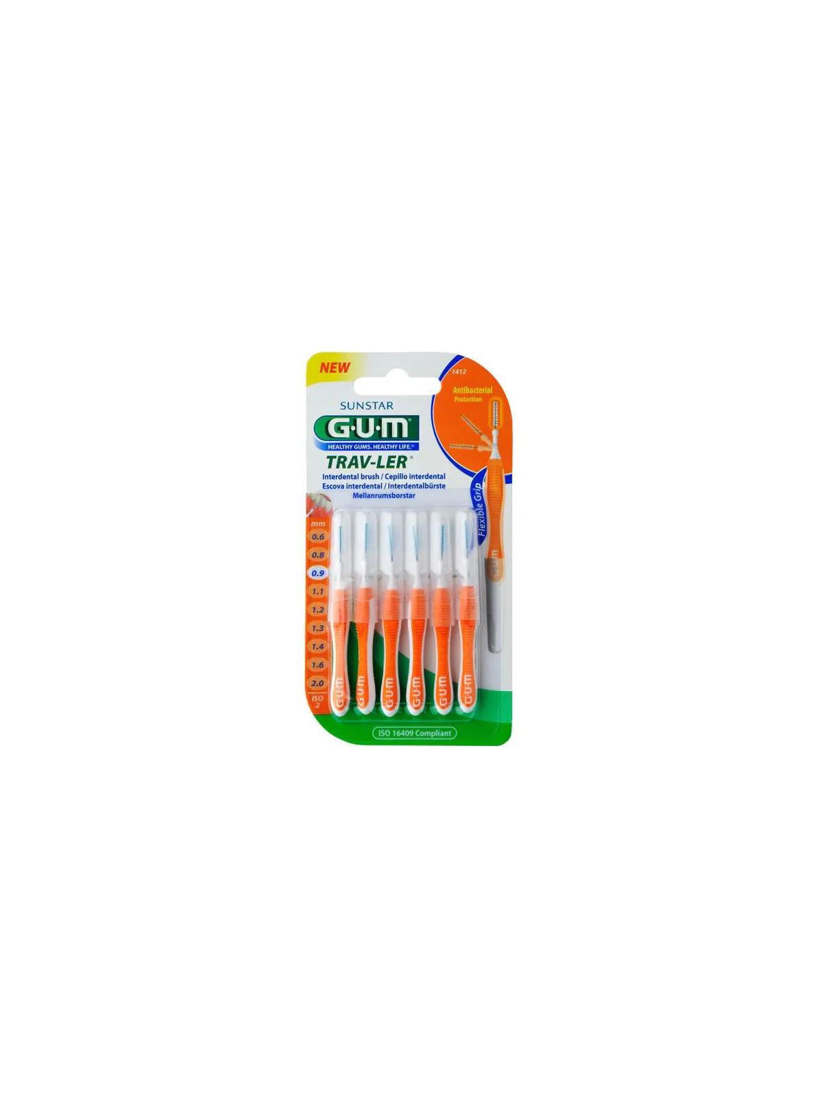 GUM Trav-Ler Brossette Interdentaire 0,9mm 6 Unités