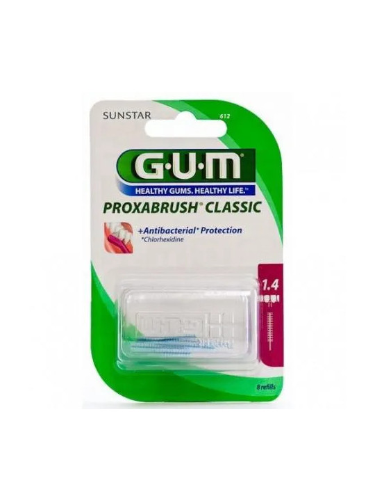GUM Proxabrush Recharges Brossettes Cylindriques à la Chlorhexidine 6 Unités