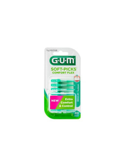 GUM Soft-Picks Comfort Flex Regular Menthe 40 Unités