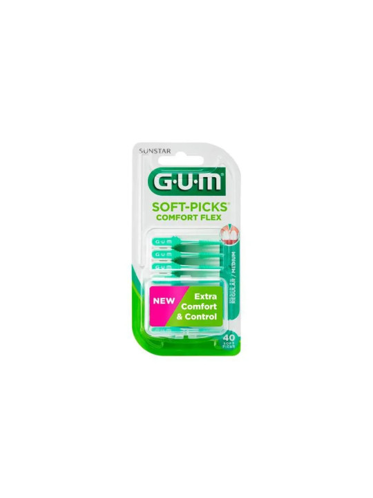 GUM Soft-Picks Comfort Flex Regular Menthe 40 Unités