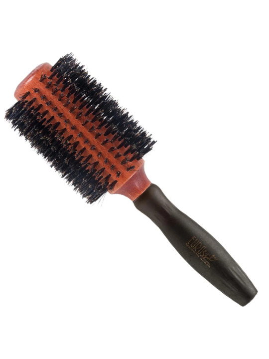 Eurostil Brosse Ronde Mélange Sanglier Manche Caoutchouc 38mm 1 Pièce