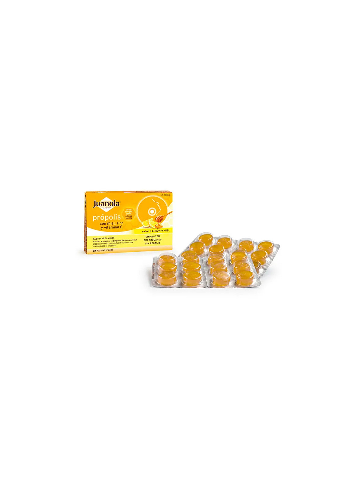 Juanola Propolis Miel Zinc Vitamine C 24 Pastilles