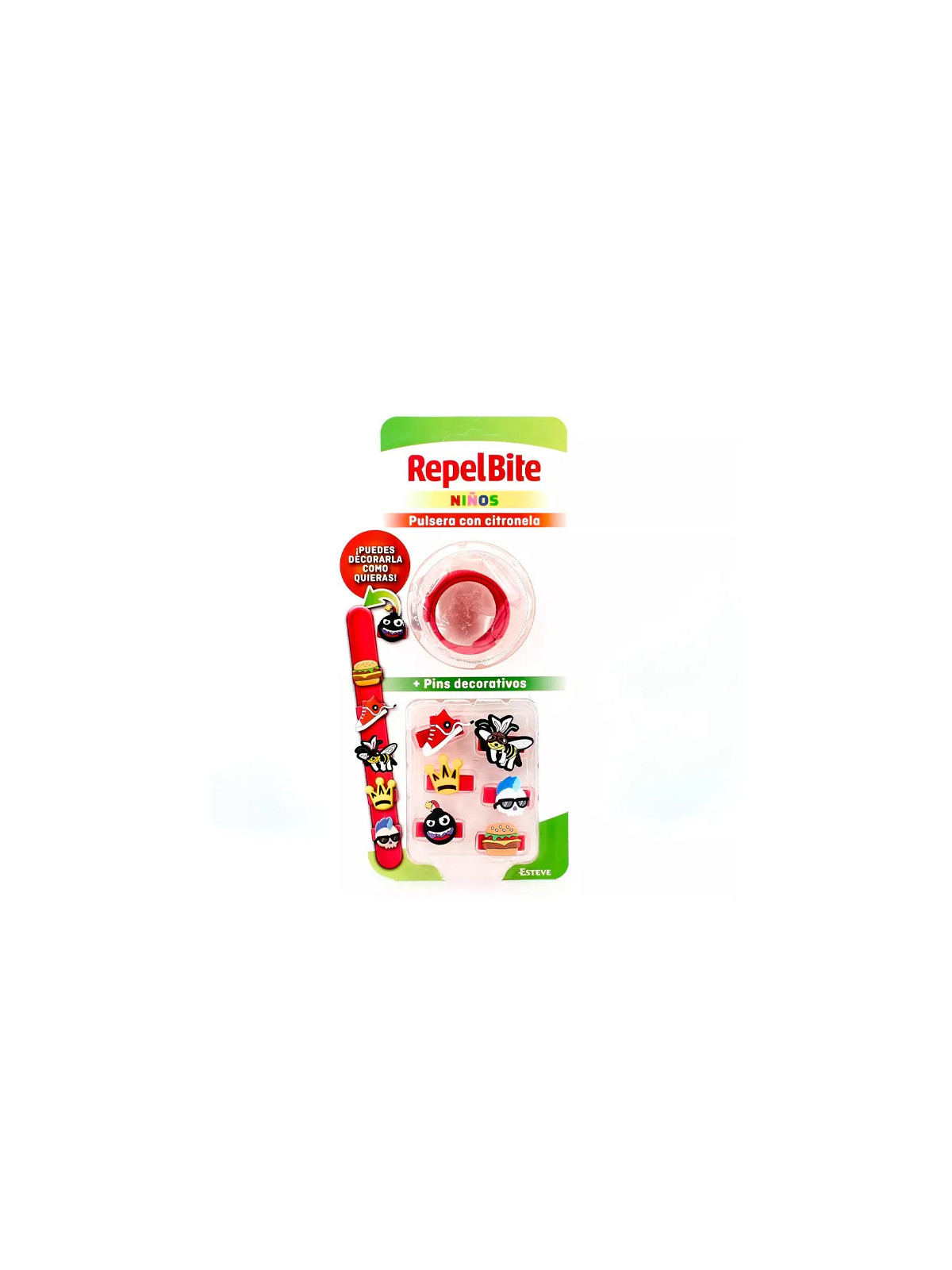 REPEL BITE Bracelet Anti-Moustiques pour Enfants + Épingles Décoratives