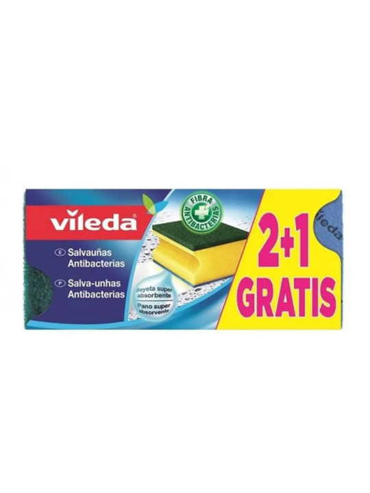 Vileda Éponge Antibactérienne 3 Unités