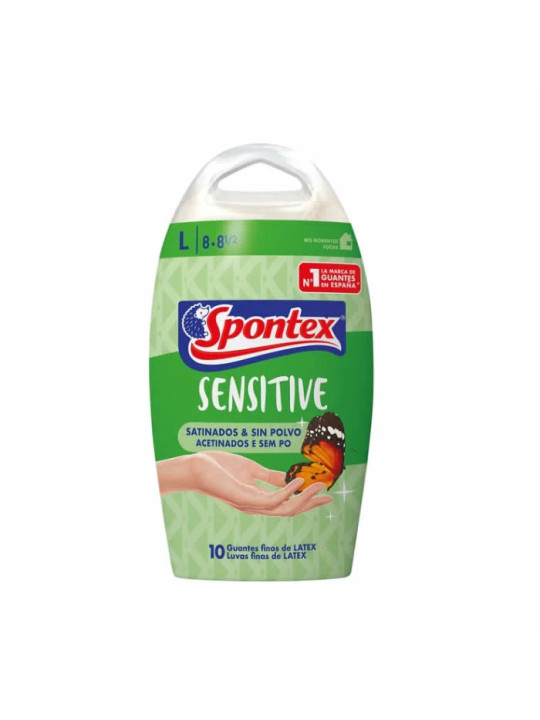 Spontex Latex Sensitive Gants Satinés Sans Poudre Taille L