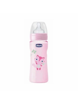 Chicco Well-Being Caoutchouc Biberon Fast Flux Rose 4m+ 330ml