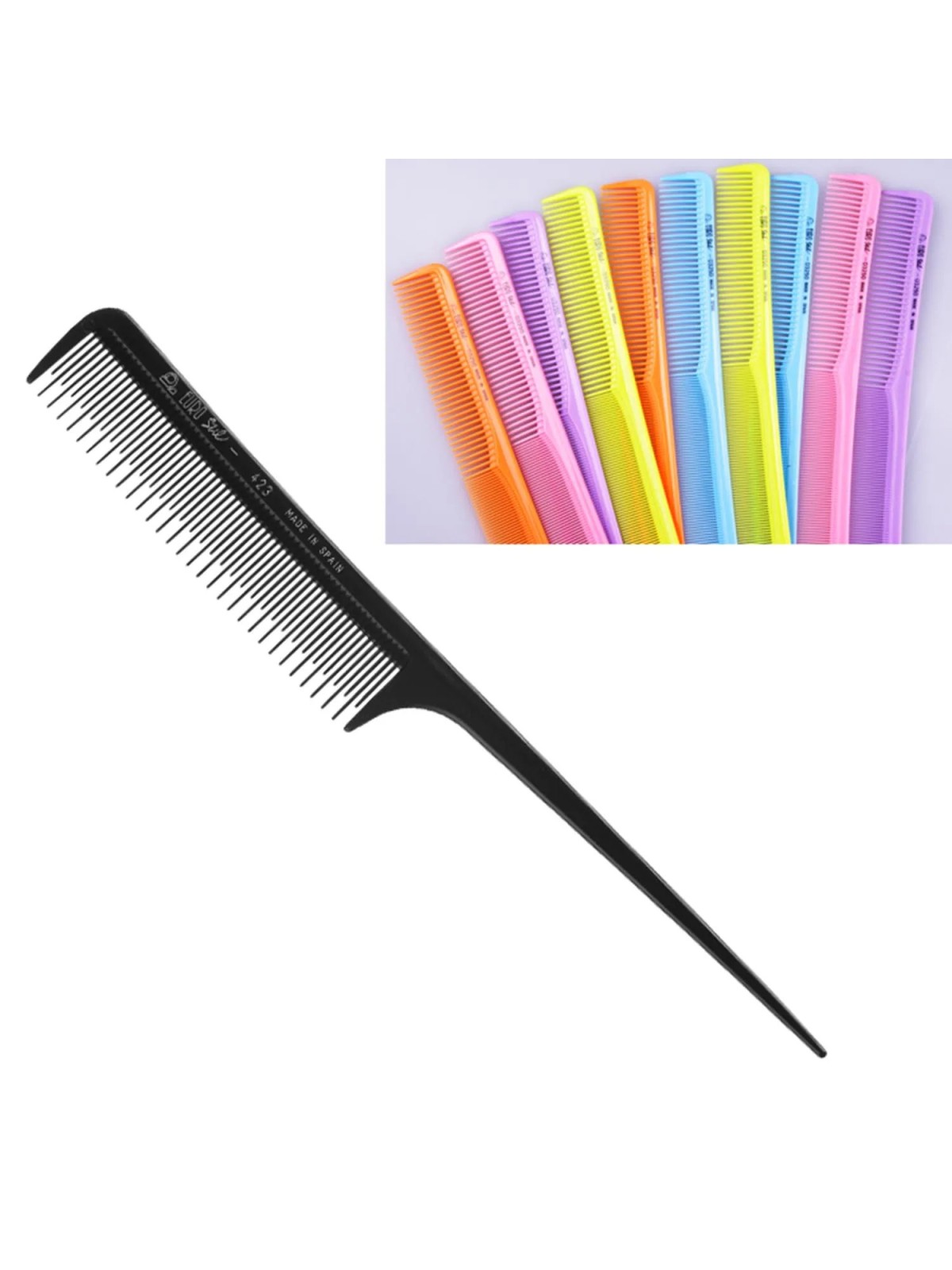 Eurostil Pua Plastico Colores Peine 20 5cm Especial 1un