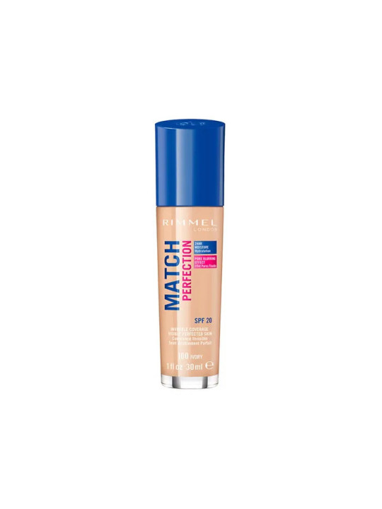 Rimmel London Match Perfection Foundation SPF20 100 Ivory 30ml