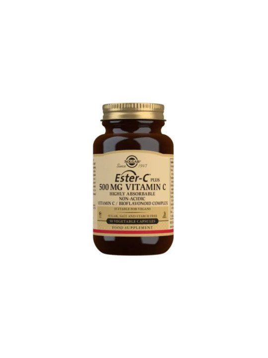 Solgar Ester-C Plus 500 mg Vitamine C Gélules Végétales - Boîte de 50