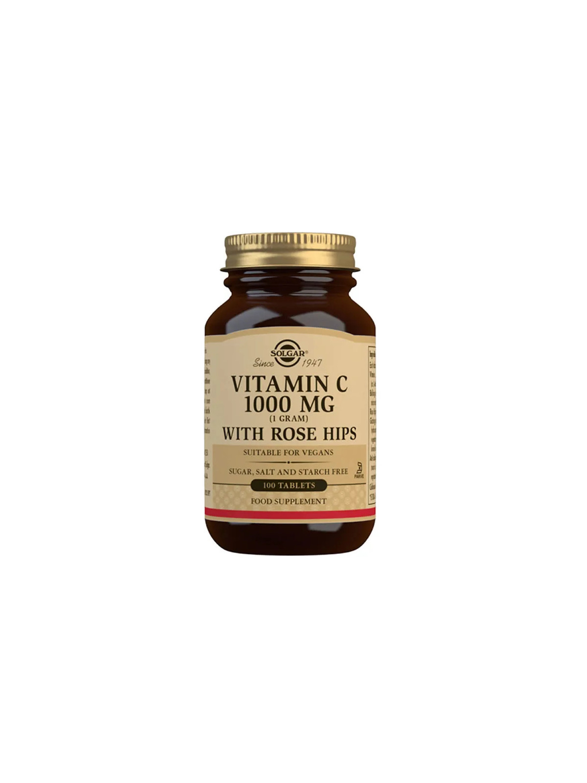 Solgar Vitamine C 1000mg avec Églantier 100 Comprimés