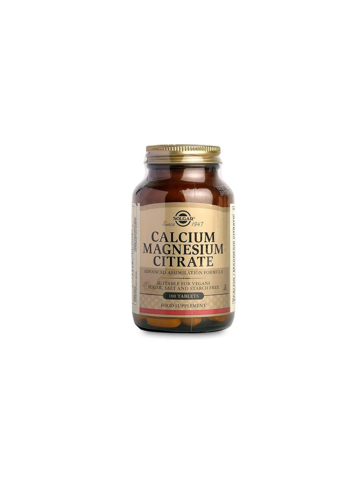 Solgar Citrate de Calcium et Magnésium 100 Comprimés