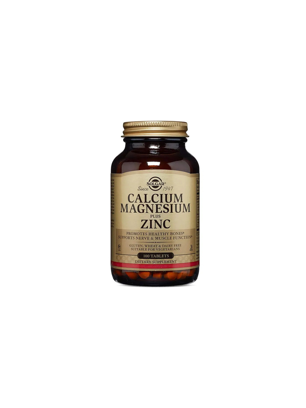 Solgar Calcium Magnésium + Zinc 100 Comprimés