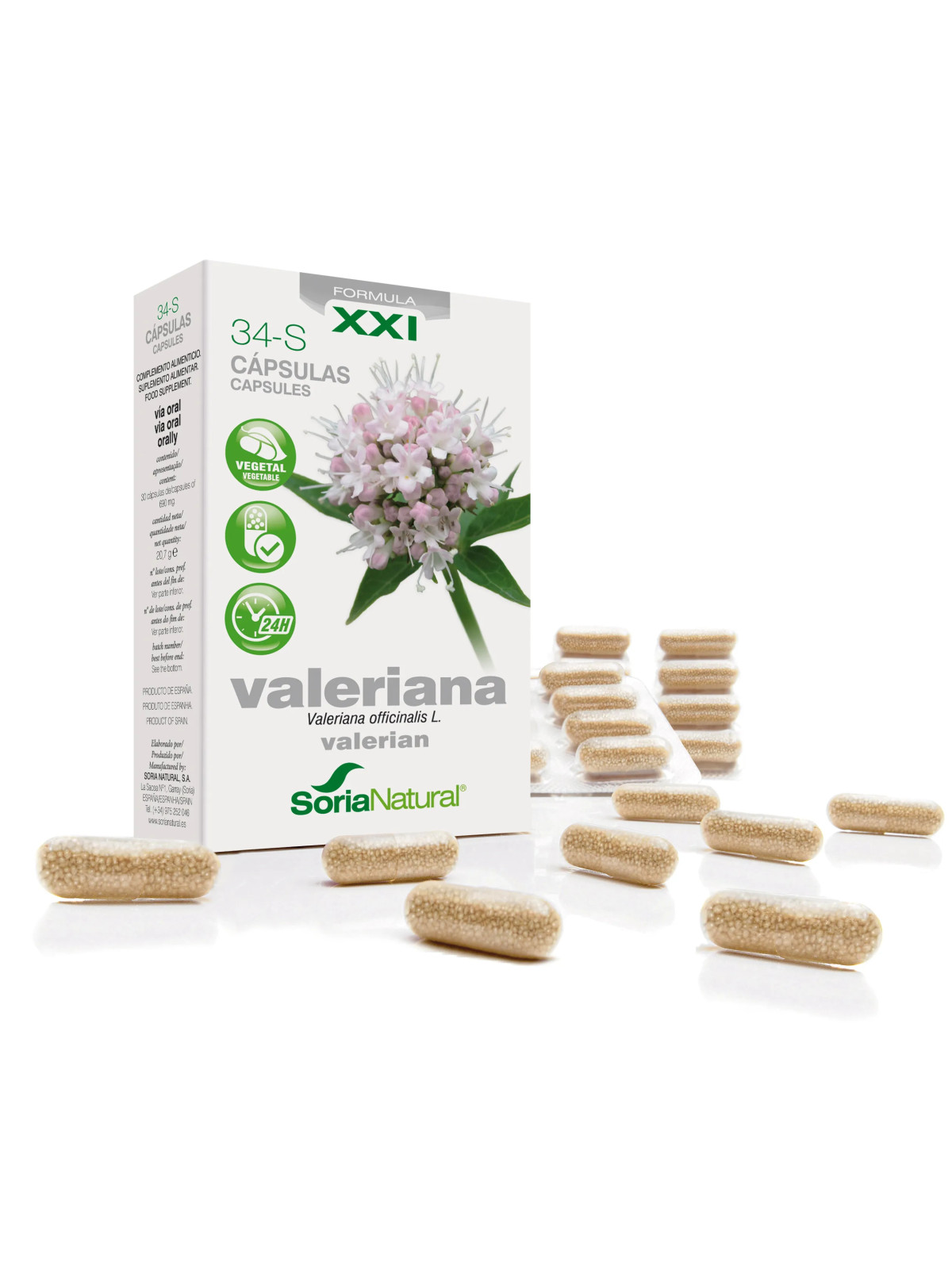 Soria Natural 34-S Valériane 600 mg 30 Capsules à Libération Prolongée