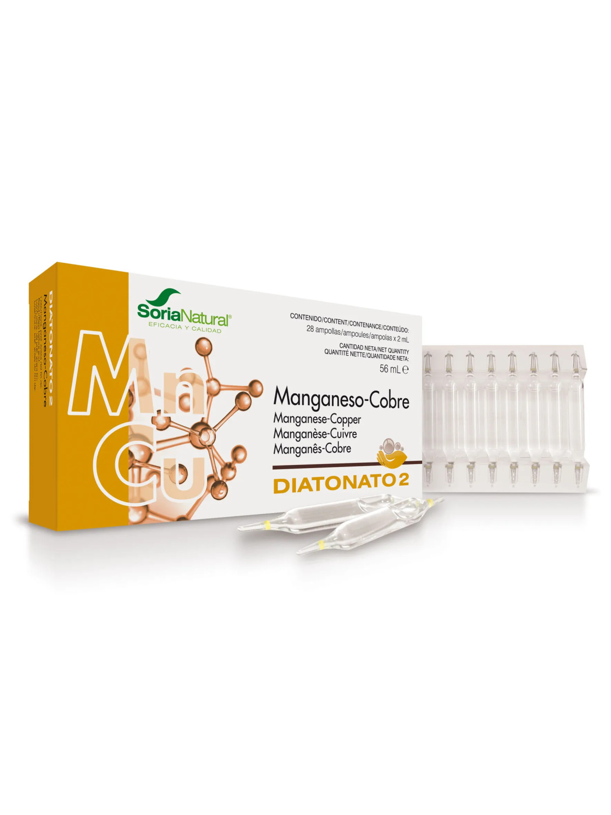 Soria Natural Diatonato 2 Manganèse-Cuivre 28 Ampoules x 2 ml