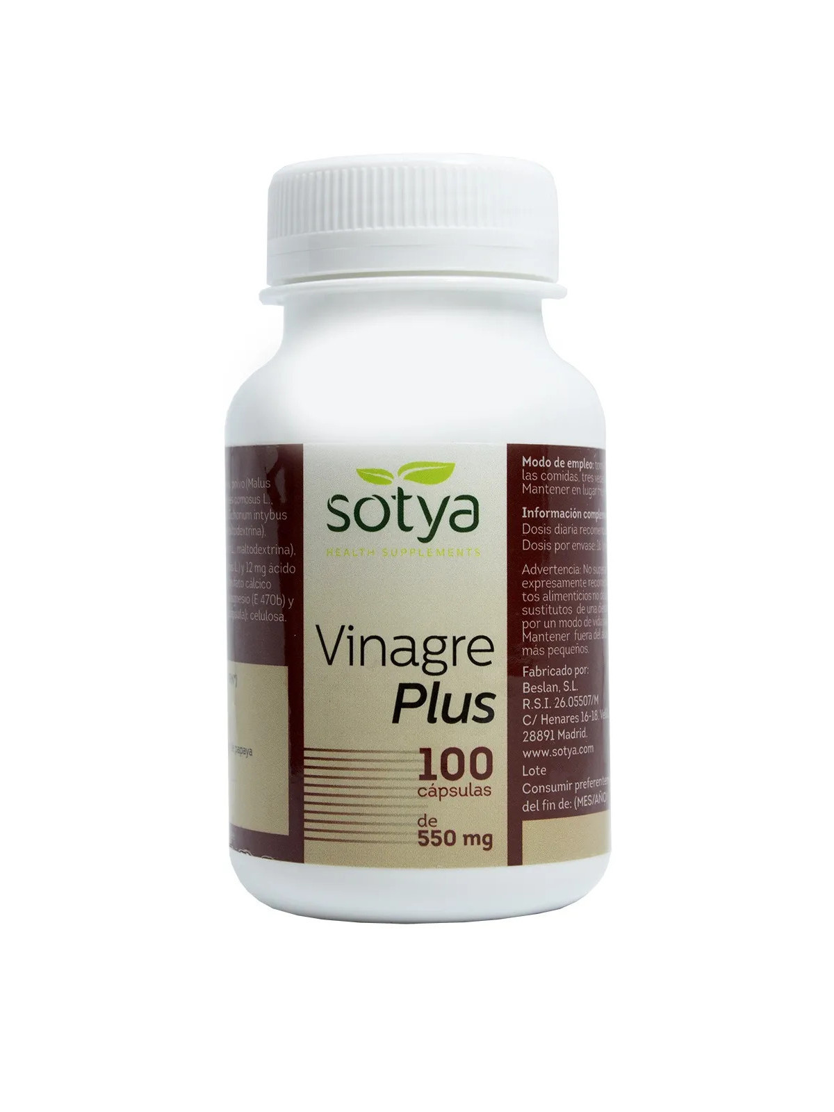 Sotya Vinaigre Plus 550 mg 100 Capsules